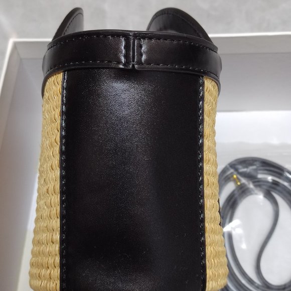 marni woven shopping bag shoulder bag tote bag black small - Picture 12 of 16